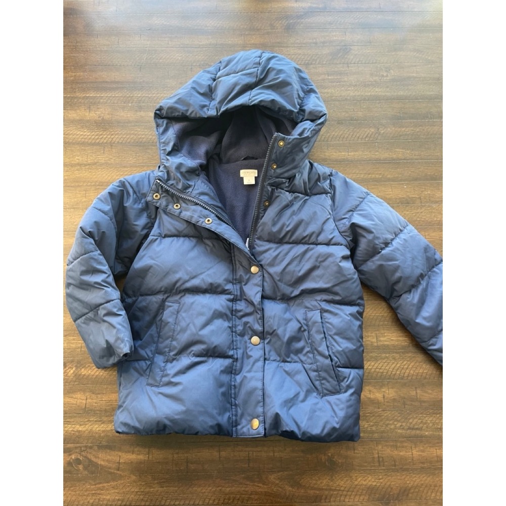 Crewcuts by J. Crew Navy Blue Puffer Hooded Jacket Size 7